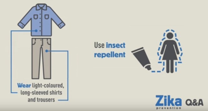 Menghindari gigitan nyamuk [sumber: Q & A Zika Virus youtube.com]